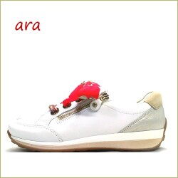 ara　アラ   OSAKA   ar34587wtre  ホワイトレッド　【可愛いスカーフのリボン！ バツグンの履き心地　ara  OSAKA  ハイソフトインソールのスニーカー】
