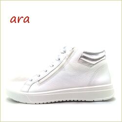 ara　アラ   ROMA  ar50018wt  ホワイト　【すっきりシンプルデザイン。バツグン履き心地！高機能High Soft インソール　ara ROMA スニーカー】