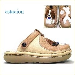 エスタシオン靴  estacion   et2411Bokc　 オークコンビ　【可愛いワンちゃん・・楽なふわふわクッション・エスタシオン靴　横幅広いサボ】