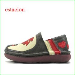 エスタシオン靴  estacion  et452ivbl  アイボリーブラック　【可愛い靴が登場しました。エスタシオン靴・くまモン スリッポン】