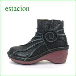 estacion  エスタシオン靴   et0114bl　ブラック　【ヒールアップがデビュー！！エスタシオン靴　すごく可愛い ぐるぐるアンクル】