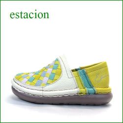 estacion  エスタシオン靴   et239iv アイボリー　【新鮮・色色メッシュ↑↑↑　エスタシオン・・・　とても可愛い まん丸スリッポン】