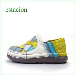 estacion エスタシオン靴　et243iv アイボリー　【新鮮・・△▽三角パッチ△▽△　エスタシオン・・・　とても可愛い まん丸スリッポン】