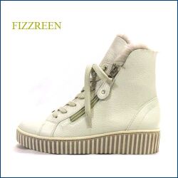 FIZZREEN  フィズリーン  fr3162iv　アイボリー　【振り返って見てしまう・モコモコファーと新型ソール・fizzreen レースアップブーツ】