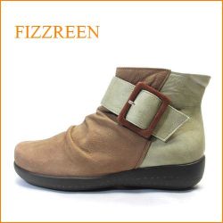FIZZ REEN フィズリーン　fr1706br　ブラウンコンビ　【コンビカラーが注目。バツグンの履きやすさ・FIZZ REEN ・ふわふわクッションアンクルブーツ】
