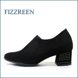 fizz reen  フィズリーン　fr1990bl　ブラック　【新鮮！ぴかぴかラメとスタッズヒ―ル・・　fizzreen 　きれいパンプス】