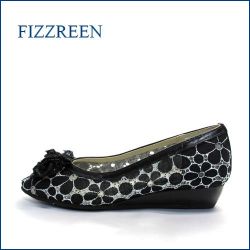 fizz reen フィズリーン fr7001bl ブラック　【かわいい上品リボン・・新鮮なレース素材・・ＦＩＺＺＲＥＥＮ・・２重クッション・パンプス】