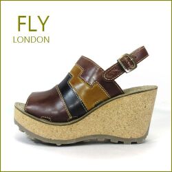 FLY LONDON　フライロンドン　fy642br ブラウンマルチ　【ボリュームたっぷり・厚底コルク・・FLY LONDON・足を包む最高の履き心地】