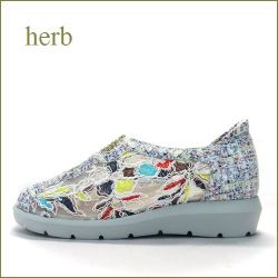 herb   ハーブ  hb13140iv 　アイボリー　【ウキウキ度アップ・・ 可愛いお花のししゅう。。herb靴・・センターゴア スリッポン】