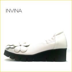 INVINA　インビナ  iv1265wt　ホワイト　【楽しく歩ける！やさしい履き心地・INVINA  可愛いお花の厚底パンプス】