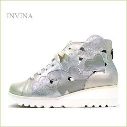 INVINA　インビナ  iv1694sl　シルバー 【サラッと気持ちいい裏素材　リラックス効果のインソール　INVINA　ハート模様のショートブーツ】