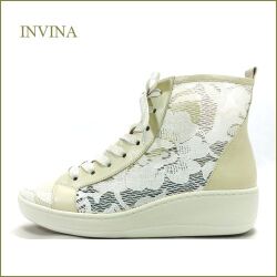 invina　インビナ  iv2583bg 　ベージュ　【お花レースの可愛いデザイン・INVINA　歩行に優しい ウェーブ調やすらぎインソール】