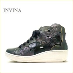 INVINA　インビナ   iv2585en 　ブラックコンビ　【オシャレで可愛いハートのデザイン・INVINA　幅広４Ｅの歩行に優しい 快適なショート】