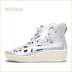 INVINA　インビナ  iv4452sl 　シルバー【可愛いフラワーカット　締めつけない幅広　INVINA　 エレガントなレースアップスタイル】