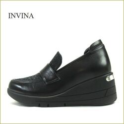 INVINA　インビナ  iv9203blc 　ブラック【ヒールアップで綺麗な姿勢・・ラメ入り素材の綺麗な INVINA ローファー】