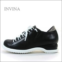 invina　インビナ  iv2217bl 　ブラック　【リラックス効果インソール・・新感覚のアウトソール。INVINA　可愛いレースアップマニッシュ】