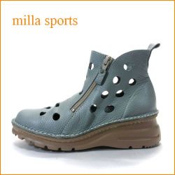 milla sports ミラスポーツ　mi1032bu　ロイヤルブルー　【どんどん歩ける軽いラバーソール・・おしゃれなＷファスナー  milla サマーブーツ】