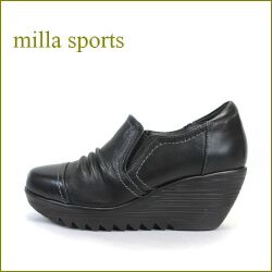 milla sports ミラスポーツ mi3992bl　ブラック　【背が高くなる ボリュームのある厚底ソール・Milla Sports ソフトな履き心地 スリッポン】