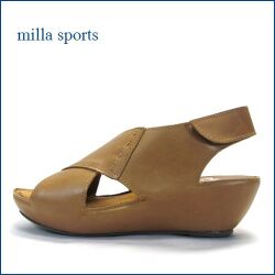 MILLA SPORTS / ミラスポーツ   mi6361br ブラウン　【面ファスナーでしっかりフィット　milla　sports　柔らかレザーのシンプル サンダル】