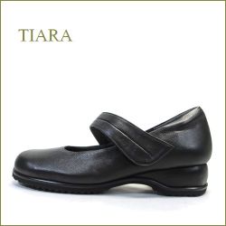 tiara　ティアラ　ti3834bl  ブラック  【大活躍するしっかりヒール・・・外反母趾にやさしい巾広・・tiara  シンプル ワンベルト・パンプス】