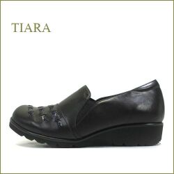 tiara　ティアラ　ti7824bl  ブラック  【優しいかかとパッド・・ウィズ４Eの幅広設計・・tiara  軽いサイドゴア スリッポン】