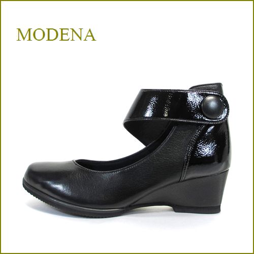 modena　モデナ　md4416bl ブラック 【おしゃれコンビ素材・・気持いいＦＩＴ・・modena・・ 上品ベルトパンプス】