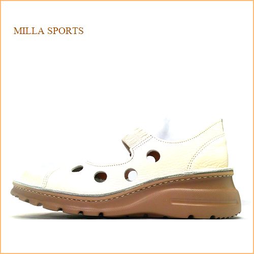 milla sports ミラスポーツ mi1051iv アイボリー　【軽いソールで歩こう！可愛いくしゅくしゅベルト milla sports スポッと履ける甲ベルト】