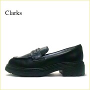 Clarks　クラークス　cl095bl　ブラック　【かわいい丸さのボリューム感・足あたりソフトな裏素材・Clarks  すっきりローファー】