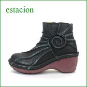 estacion  エスタシオン靴   et0114bl　ブラック　【ヒールアップがデビュー！！エスタシオン靴　すごく可愛い ぐるぐるアンクル】