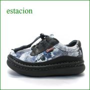 estacion  エスタシオン  et256gy  グレイ　【新鮮キラキラお花・・・フワッと感じるお座布なクッション。。エスタシオン靴・・玉ひもマニッシュ】