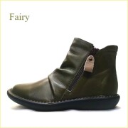 fairy フェアリー fa19660ovc  オリーブ　【馴染む柔らかレザー・・肌触り良い履き心地。。fairy　Ｗジッパーブーツ】