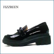 FIZZREEN　フィズリーン　fr1837ble  ブラックエナメル  【人気のデザインで歩こう・かわいいボリューム感！fizzreen　大活躍のエナメル ローファー】