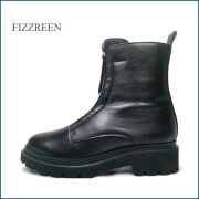 fizzreen　フィズリーン　fr2547bl  ブラック  【人気のデザインで歩こう・スカートやパンツインのコーデで可愛さアップ！fizzreen フロントジップブーツ】