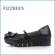 fizz reen　フィズリーン　 fr1572bl　ブラック　【曲がるソールと厚厚クッション・・足裏にとても優しい・・・fizz reen　・・かわいいお花ベルトパンプス】