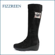 fizz reen フィズリーン fr1832bl  ブラック　【新鮮・・レザーとシルキーストレッチ。。バツグンの履き心地。。フィズリーン 安心のび～る上品ロングブーツ】