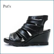 Put's  プッツ  pt2702bl ブラック　【上品スッキリのきれいなデザイン・Put's・ソフトなＦＩＴ・ウェッジサンダル】