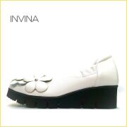 INVINA　インビナ  iv1265wt　ホワイト　【楽しく歩ける！やさしい履き心地・INVINA  可愛いお花の厚底パンプス】