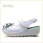 INVINA　インビナ  iv1488wt 　ホワイト　【蹴り出しスムーズな新ソール。ふわっとしたはき心地！invina　可愛いお花のサンダル】