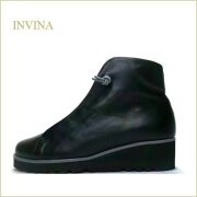 invina　インビナ  iv2439bl 　ブラック【サラッとして気持ちいい裏素材　INVINA　スポッ、と履けるゴムレースのシンプルブーツ】