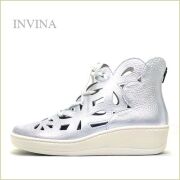 INVINA　インビナ  iv4452sl 　シルバー【可愛いフラワーカット　締めつけない幅広　INVINA　 エレガントなレースアップスタイル】