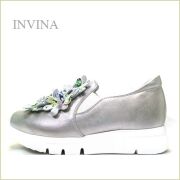 INVINA　インビナ  iv57303sl 　シルバー【可愛いお花が咲いている　ほっとする履き心地　INVINA　締めつけない幅広 スリッポン】