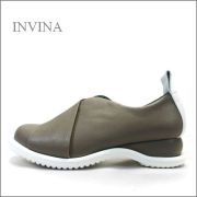 invina　インビナ  iv2219ch 　チャコールホワイト　【可愛い大きめプルバック・・新鮮・新感覚のアウトソール。INVINA　マニッシュなスリッポン】