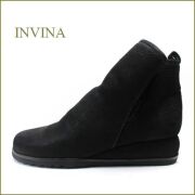 invina  インビナ靴  iv9803bl  ブラック　【スポッ と履ける巾広４Ｅ・・撥水加工で汚れにくい・・invina  シンプルで可愛いショートブーツ】