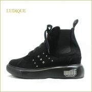 ludique　ルディック  52299bl 　ブラック　【ボリューム感が可愛いソール　ludique　心地よいアーチパッドのインソール　スニーカー】