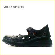 milla sports ミラスポーツ mi1051bl   ブラック　【軽いソールで歩こう！可愛いくしゅくしゅベルト milla sports スポッと履ける甲ベルト】