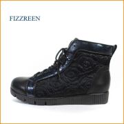 FIZZREEN  フィズリーン  fr1616bl 　ブラック　【振り返って見てしまう・・個性的な素材がいい・fizzreen レースアップブーツ】