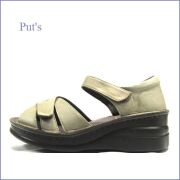 put's♡プッツ♡23cm♡EEE♡サンダル♡ミュール♡ベージュシルバー日本製 Put's プッツ pt41961ok オークベージュ 【横幅が調整できるから