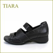 tiara　ティアラ　ti3727bl  ブラック  【スポッ と履けるベルトがポイント・・安心できるしっかりヒール tiara  履きやすいオープントゥ】