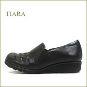 tiara　ティアラ　ti7824bl  ブラック  【優しいかかとパッド・・ウィズ４Eの幅広設計・・tiara  軽いサイドゴア スリッポン】