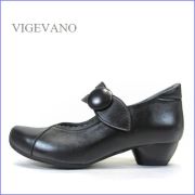 vigevano  ビジェバノ　vg7002bｌ　ブラック　【靴職人手作りの１足・・オシャレくるみボタン・　vigevano ベルトパンプス】